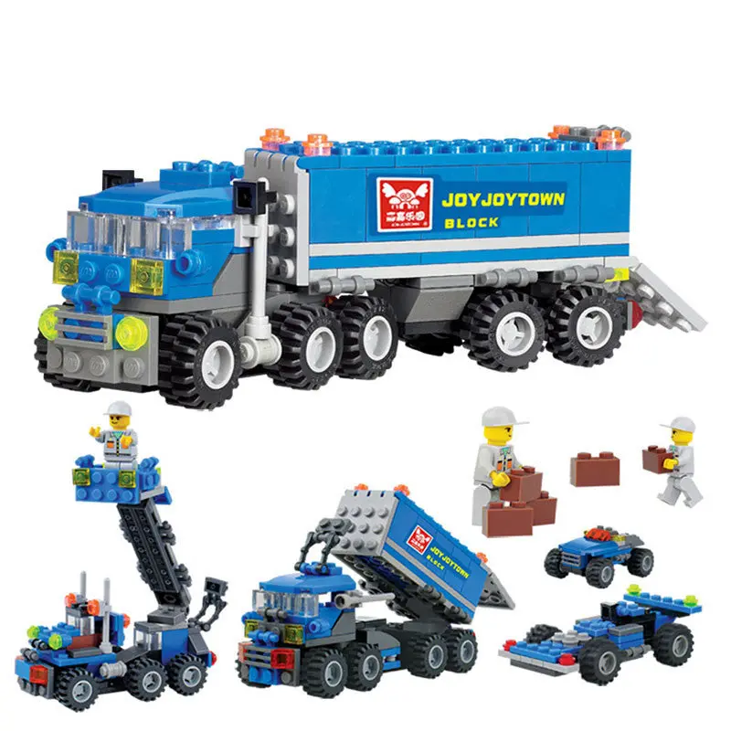 163 Pieces Plastic Building Blocks Kids Child Educational Toys For Children Dumper Truck Diy Toy Intelligent Development Toys 1