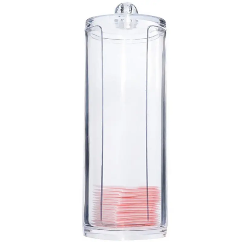 17*6.8Cm Transparent Clear Make Up Container Storage Case Makeup Round Cotton Pad Box Nail Art Remover Paper Wip 1