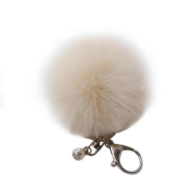 18 Fluffy Ball Keychain Cute Simulation Rabbit Fur Ball Key Chain For Car Key Ring Car Ornaments Bag Pendant Key Ring 1