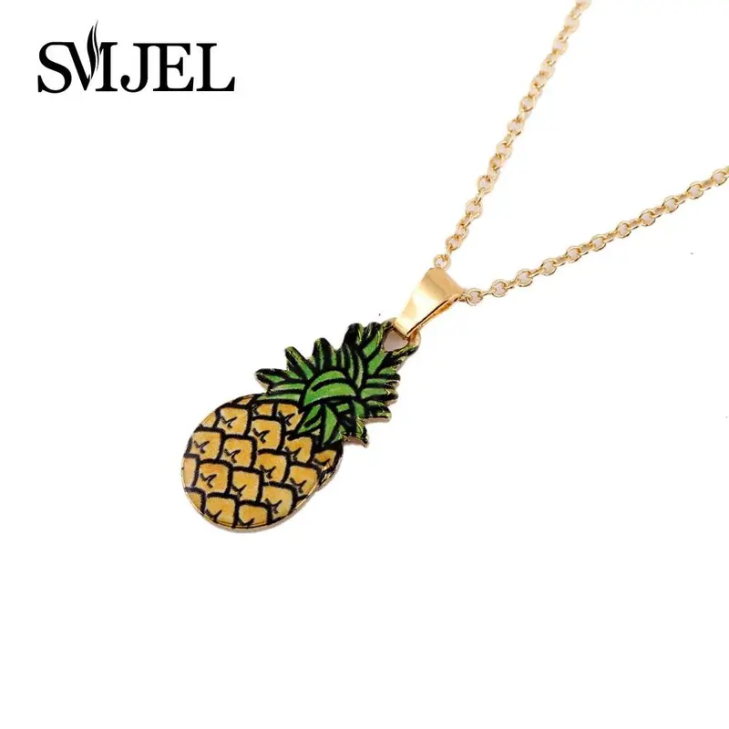 18'' Link Chain Pineapple Pendant Necklace Gold Plated Fruit Necklaces Oxl020 2