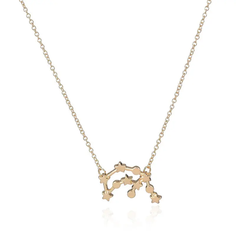 18K Gold Plated Aquarius Zodiac Sign Astrology Necklace Birthday 30Pcs-N165 1