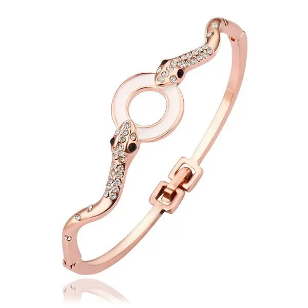 18K Gold Plated Bangles Round Buckle Women Pulseras Ruby Jewelry Hbz  4 1