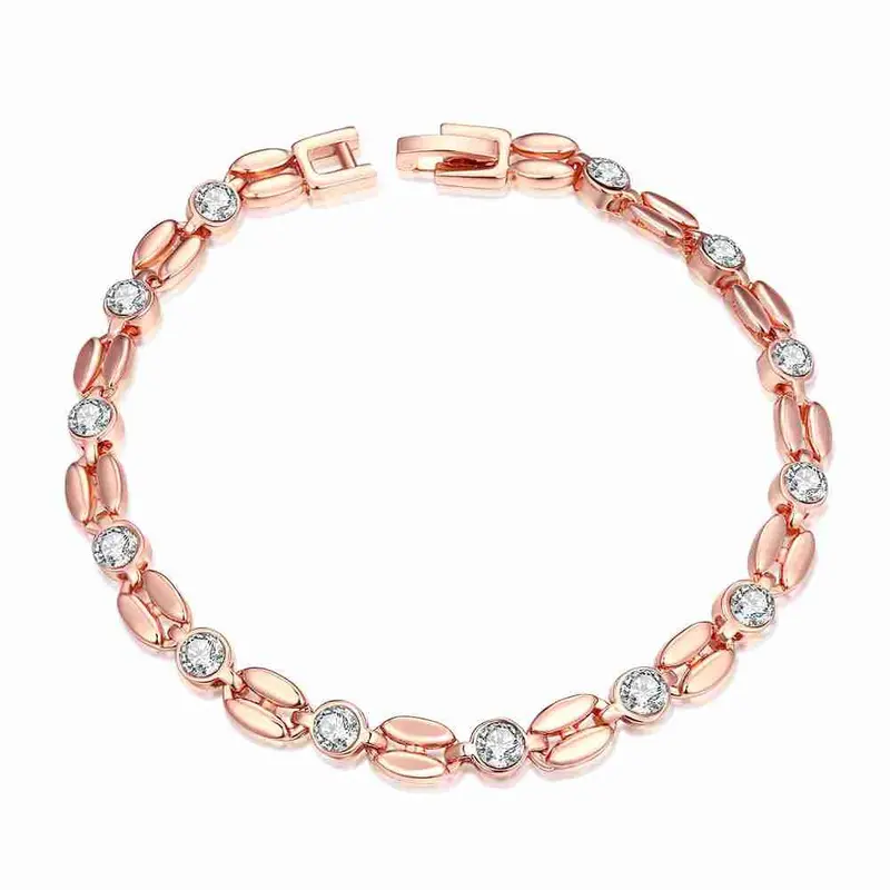 18K Gold Plated Bracelet Straight Tube Chain Pulseira Feminina Collier Plastron 1