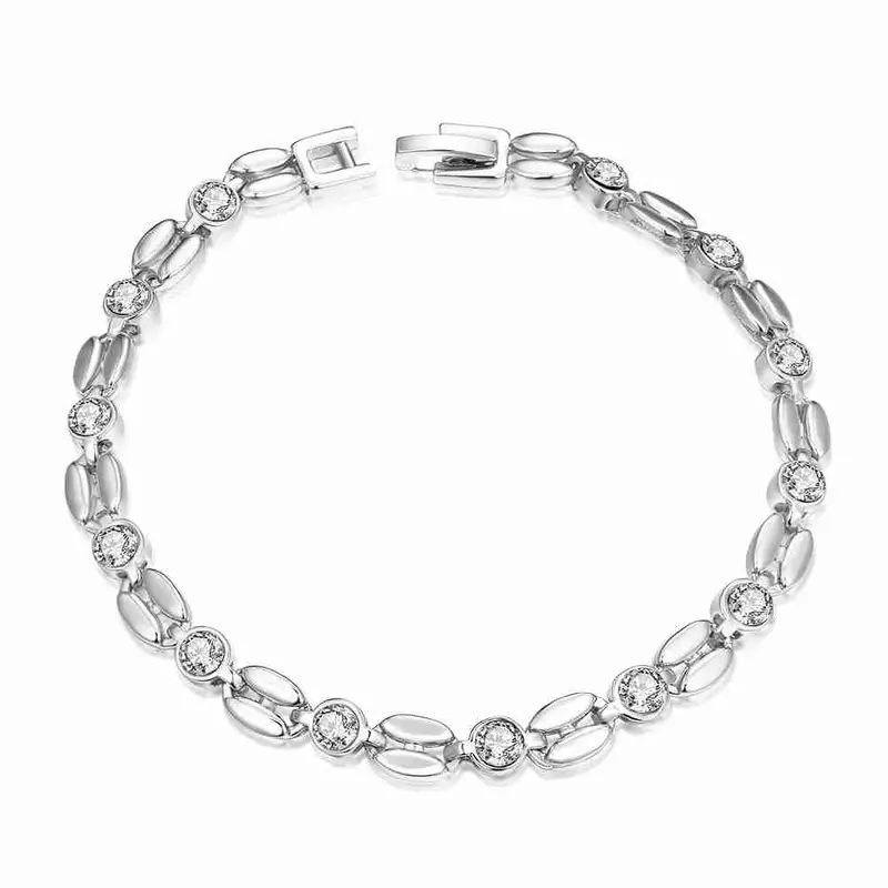 18K Gold Plated Bracelet Straight Tube Chain Pulseira Feminina Collier Plastron 2