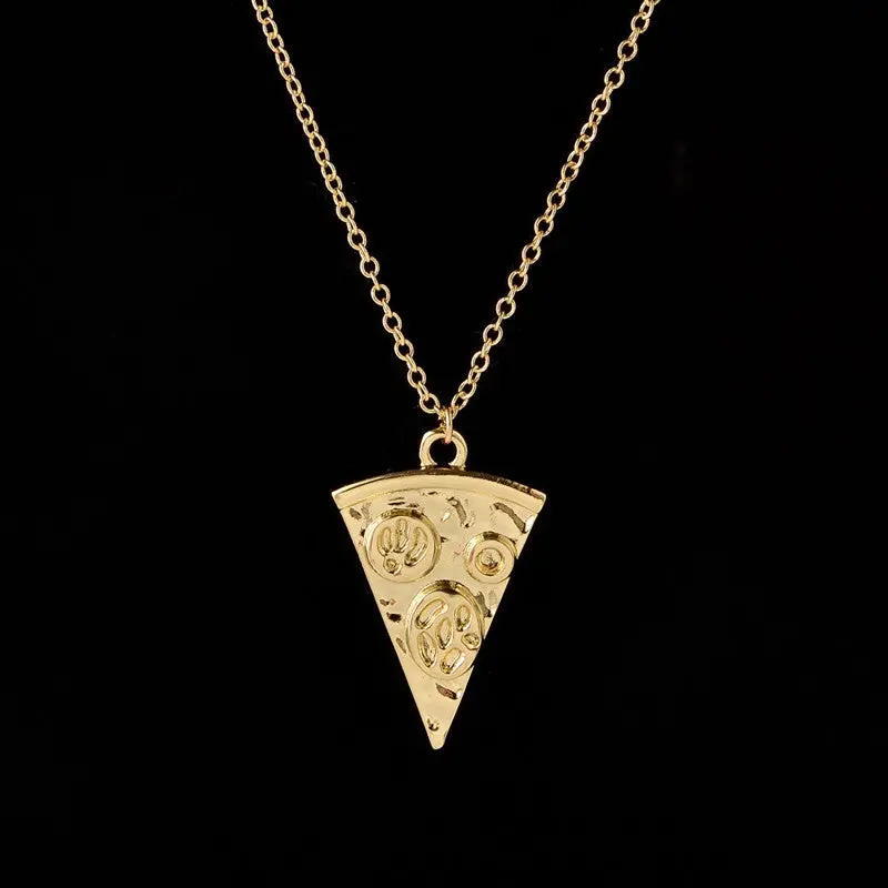 18K Gold Plated Brass Long Chain Pizza Statet Necklace Wedding Party Gifts 30Pcs-N190 1