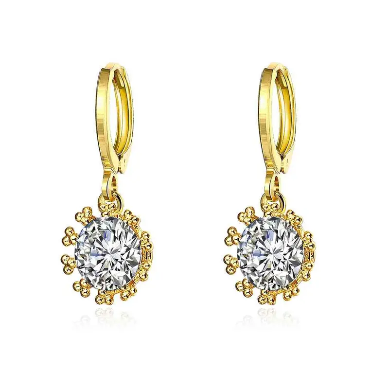 18K Gold Plated Earing Lace Insets Clip Pendientes 327 1