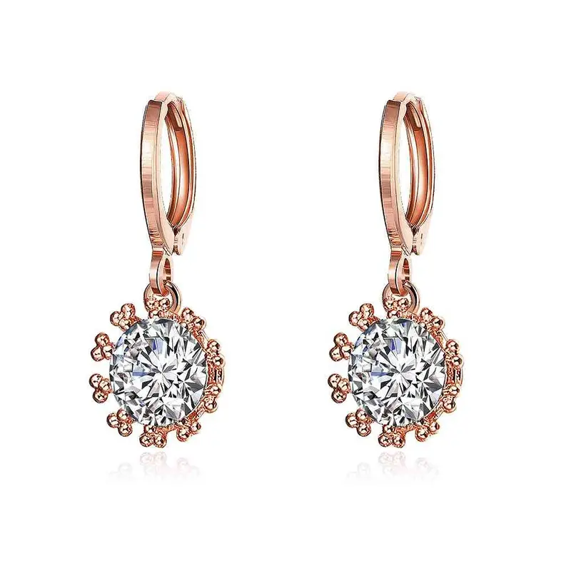 18K Gold Plated Earing Lace Insets Clip Pendientes 327 2