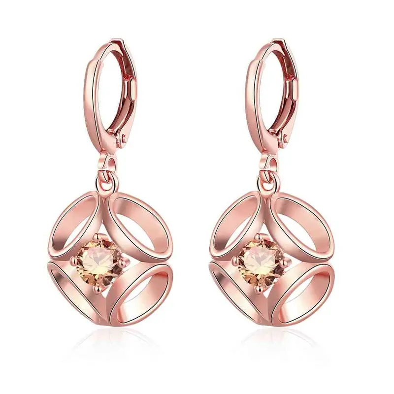 18K Gold Plated Earing Lace Insets Clip Pendientes 327 4