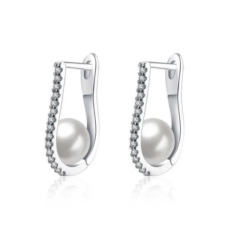 18K Gold Plated Earring Crystal Pearl Clip Brincos De Festa Joias 371 3