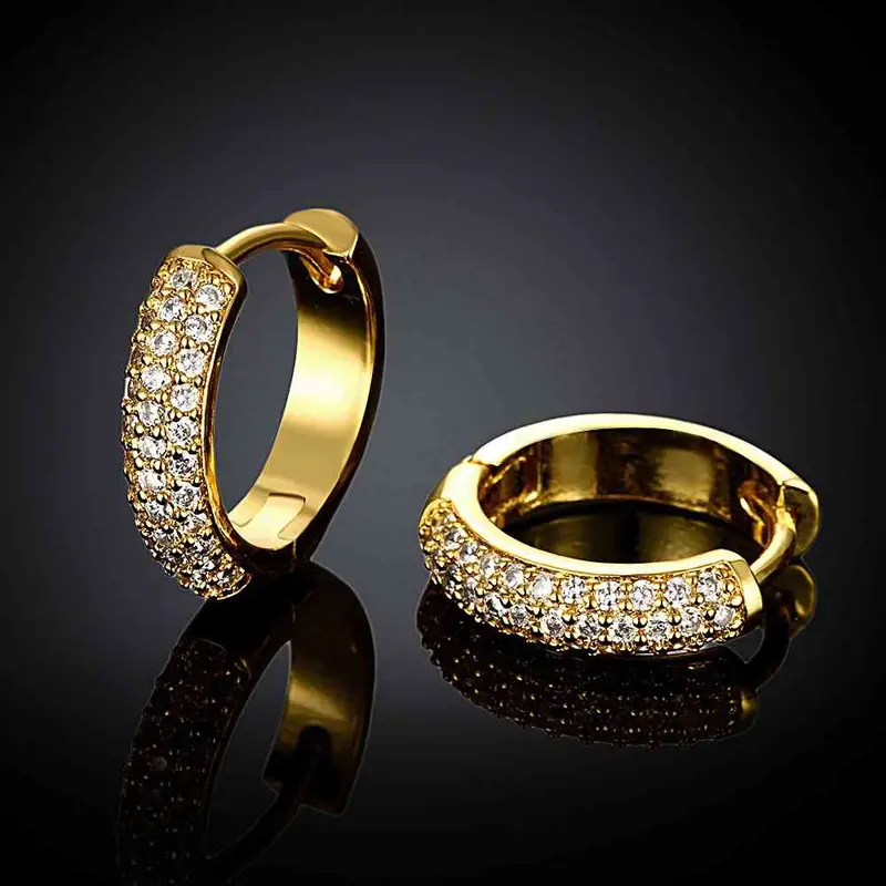 18K Gold Plated Earrings Glistem Clip Brincos De Festa Jewelry Display Skge 38 1
