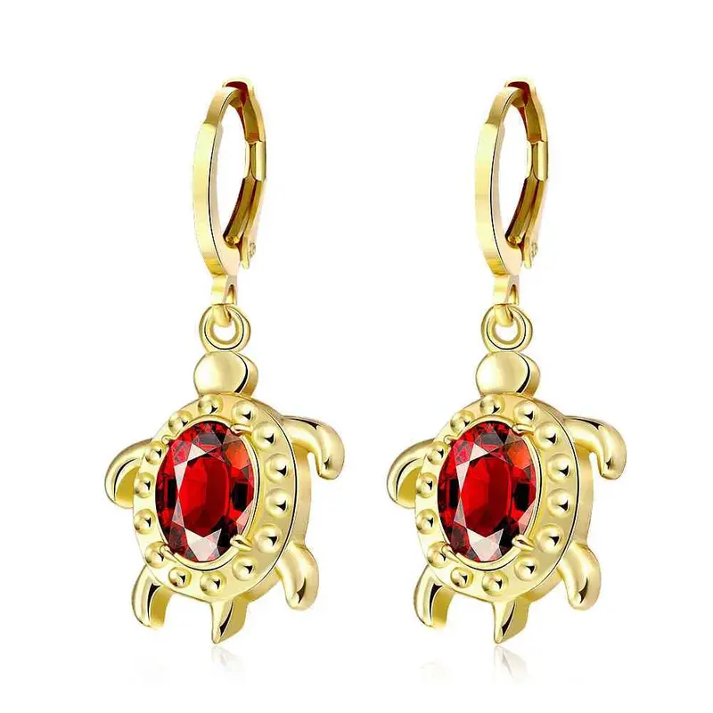 18K Gold Plated Earrings Sunflower Clip Cuff Jewerly Accessories 326 1