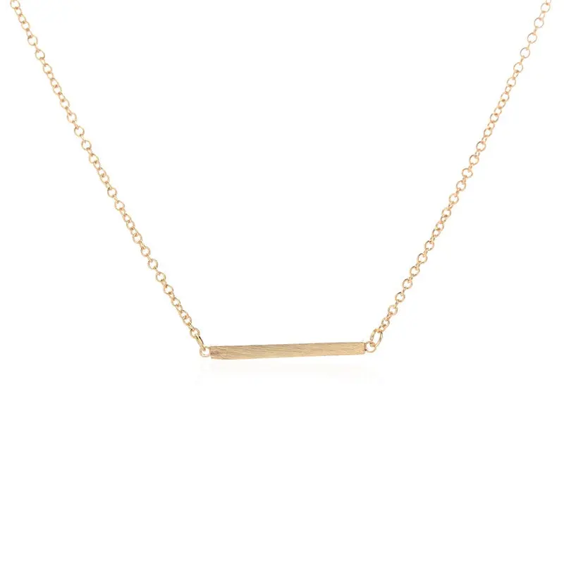 18K Gold Plated Floating Charm Necklaces Angel Square Bar Necklace Tiny Jewelry 30Pcs-N010 1