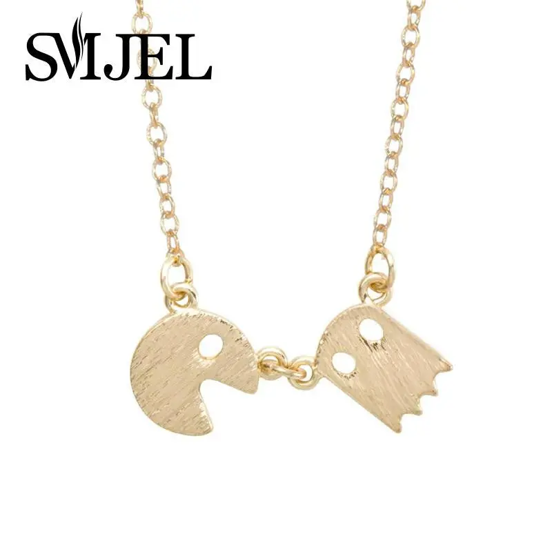 18K Gold Plated Fun Game Animal Pendant Necklaces Bat And Smile Face Collar Necklace N007 1