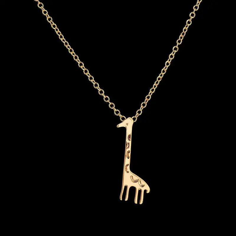 18K Gold Plated Giraffe Necklaces Tiny Animal Pendant Necklaces Bridemaids Gifts 10Pcs-N091 1