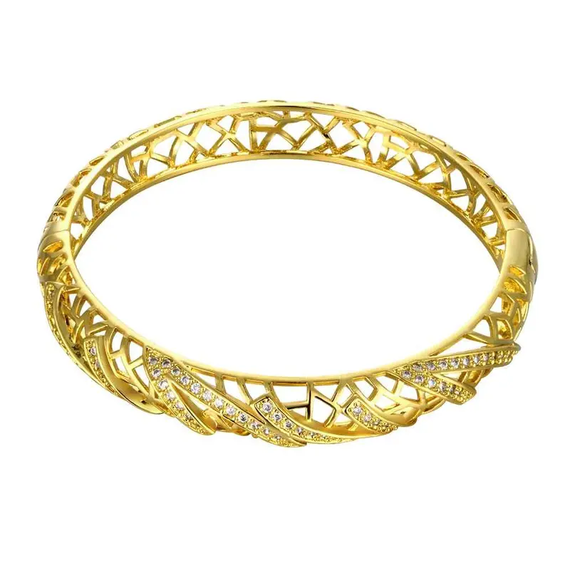 18K Gold Plated Hollow Irregular Lines Men Bracelet Bone 1