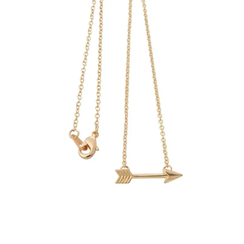 18K Gold Plated Horizon Arrow Pendant Necklaces Tiny Necklace 1