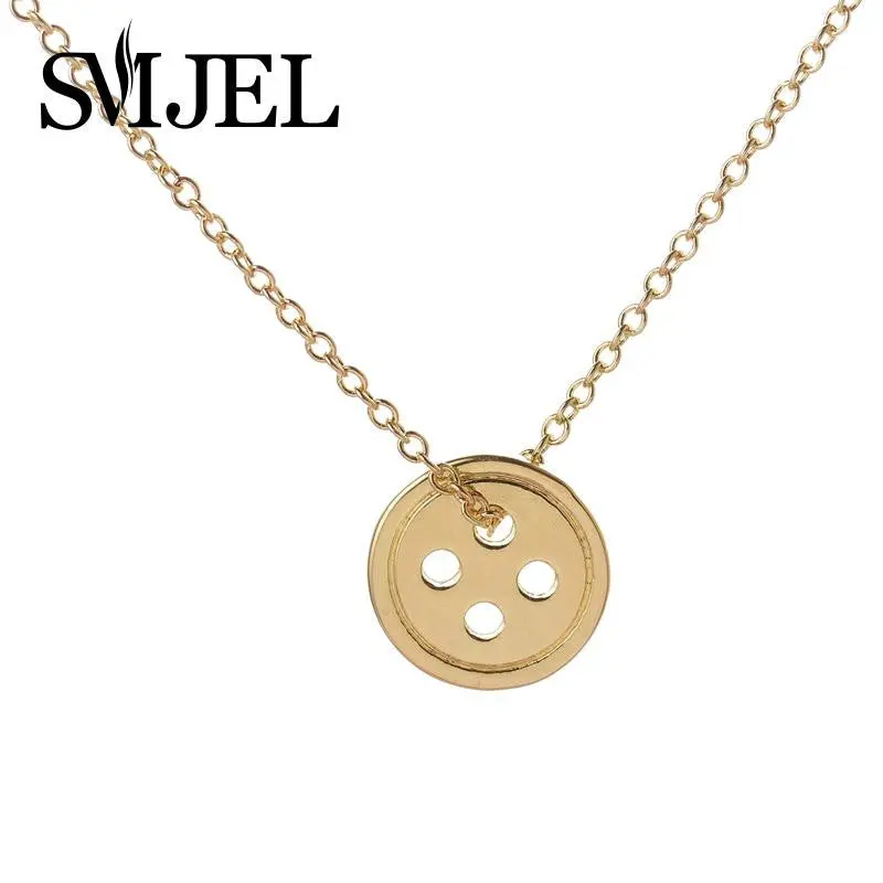 18K Gold Plated Lucky Button Jewelry Pendant Necklace Pinocchio Necklaces N111 1