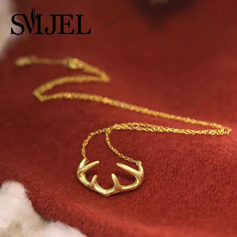 18K Gold Plated Minimalist Antler Pendant Necklaces Rustic Animal Horn Necklaces Christmas N167 1