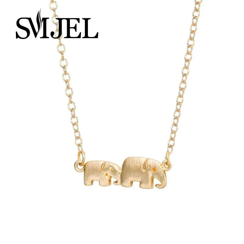 18K Gold Plated Mother And Baby Elephant Necklaces Handmade Animal Jewelry Gifts N132 1