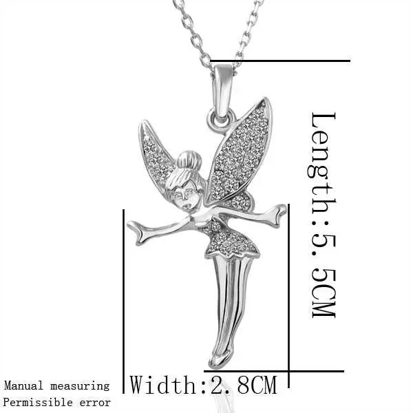 18K Gold Plated Pendant Necklace Angel Wing Colar Vintage Personalized 1