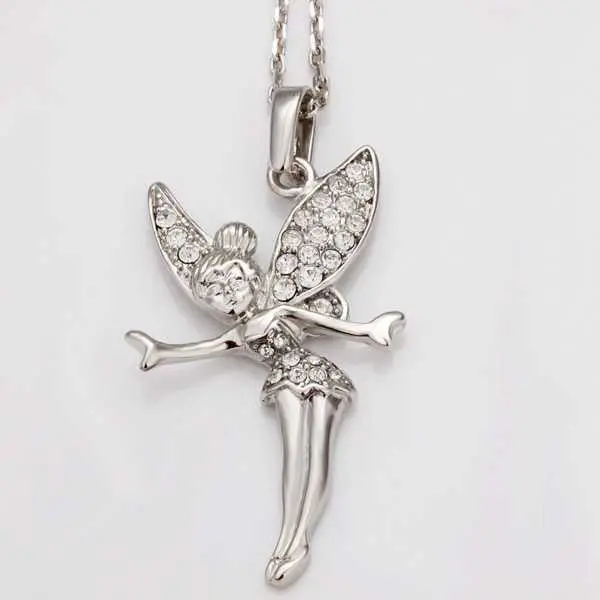 18K Gold Plated Pendant Necklace Angel Wing Colar Vintage Personalized 2