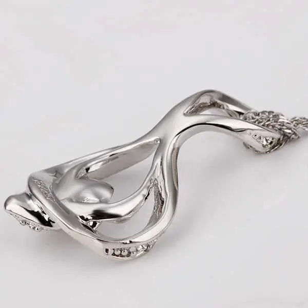 18K Gold Plated Pendant Silver Spoon Maxi Necklace Fine Jewelry 1
