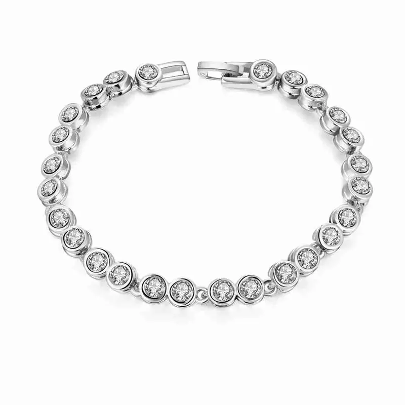 18K Gold Plated Pulseras Little Crystal Pulseira Feminina Jewelry Display 1