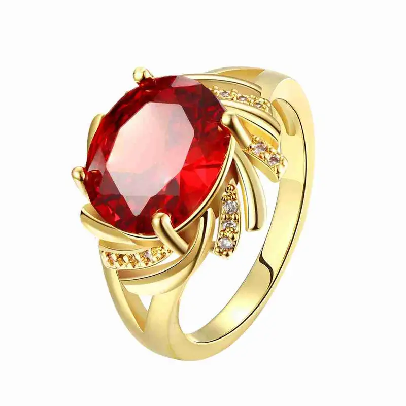18K Gold Plated Ring In Large Crystal Package Anel Masculino Men Jewelry174 1