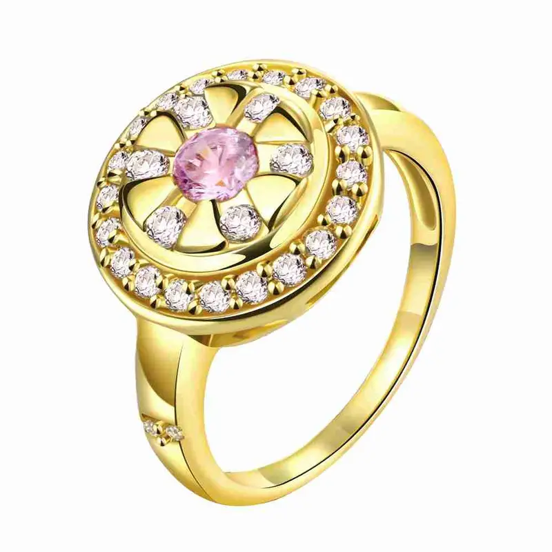 18K Gold Plated Ring Insets Chrysanthemum Anel Masculino Joias2 6 11
