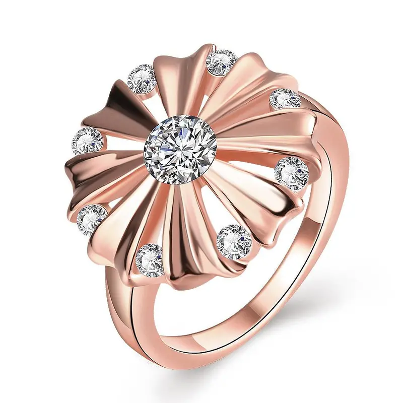 18K Gold Plated Ring Insets Chrysanthemum Anel Masculino Joias2 6 12