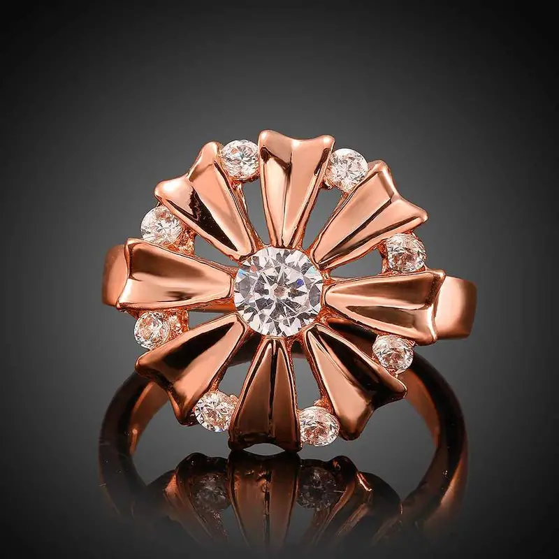 18K Gold Plated Ring Insets Chrysanthemum Anel Masculino Joias2 6 2