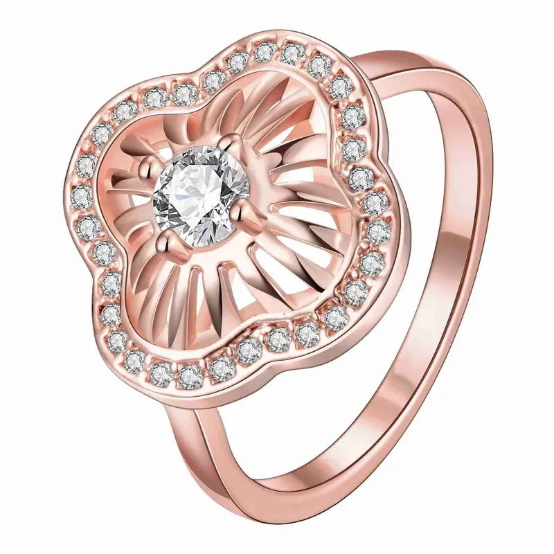 18K Gold Plated Ring Insets Chrysanthemum Anel Masculino Joias2 6 6