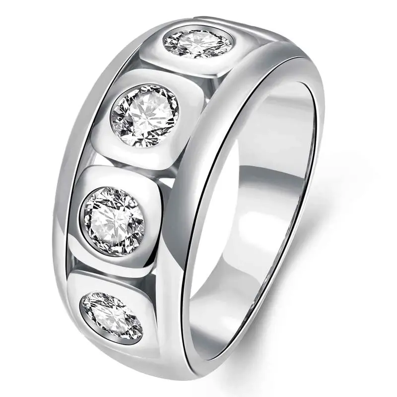 18K Gold Plated Ring Winding Inlaid Crystal Anillos Charms 3