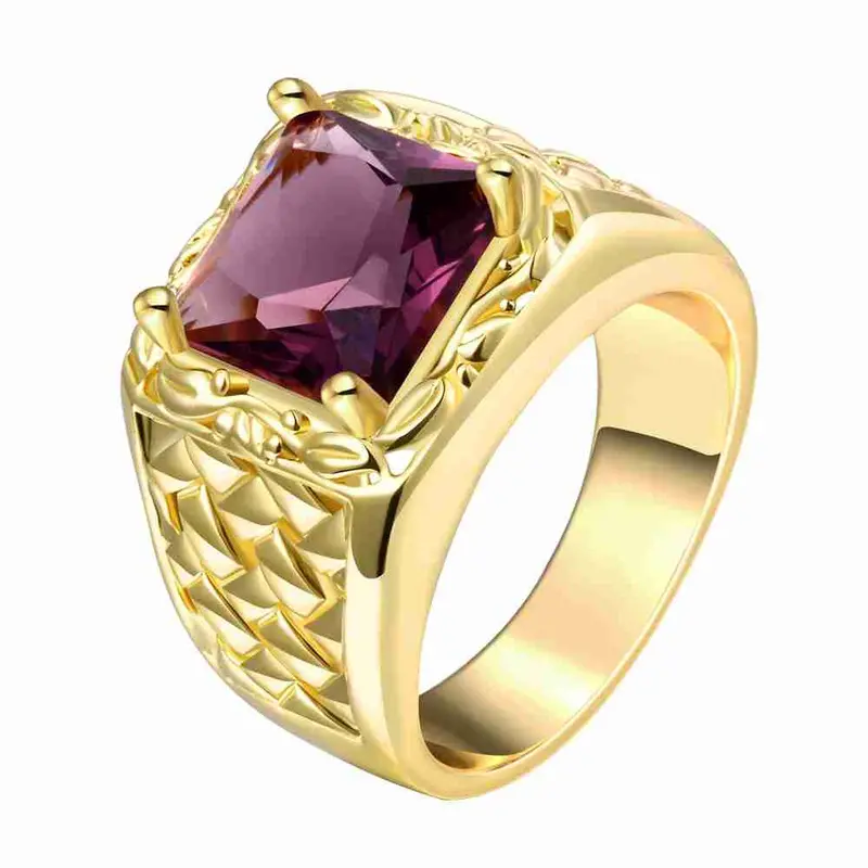 18K Gold Plated Rings Hollow Edge Crystal Package Anel Feminino Elegant 2