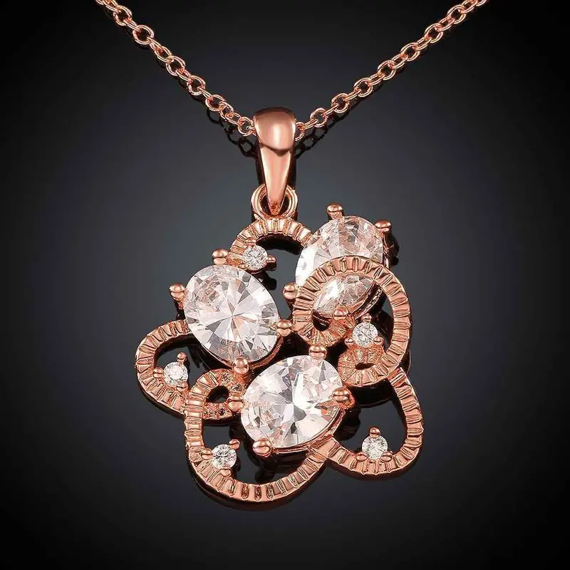 18K Gold Plated Statement Necklace Big Folwer Collane Floating Charms217 2