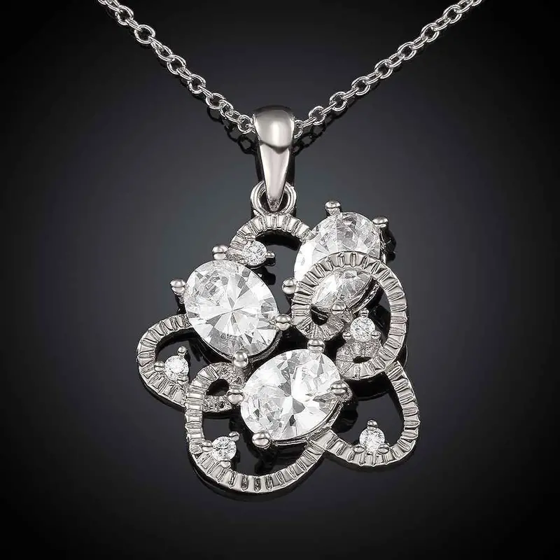 18K Gold Plated Statement Necklace Big Folwer Collane Floating Charms217 3