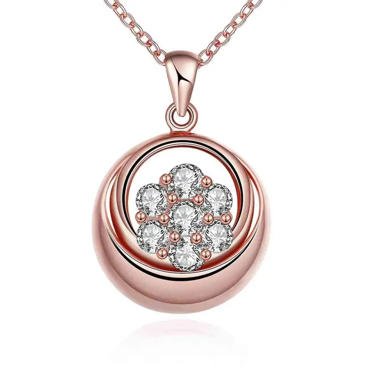 18K Gold Plated Statement Necklace Big Folwer Collane Floating Charms217 8