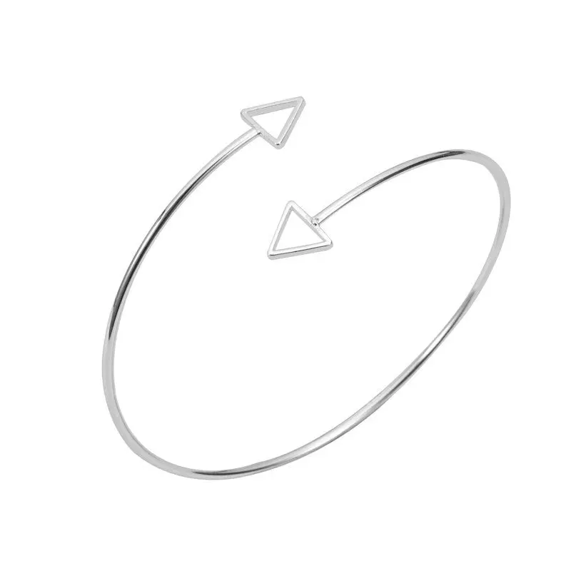 18K Gold Plated Triangle Bangle Bracelets Arrow Bracelet 10Pcs-G018 1