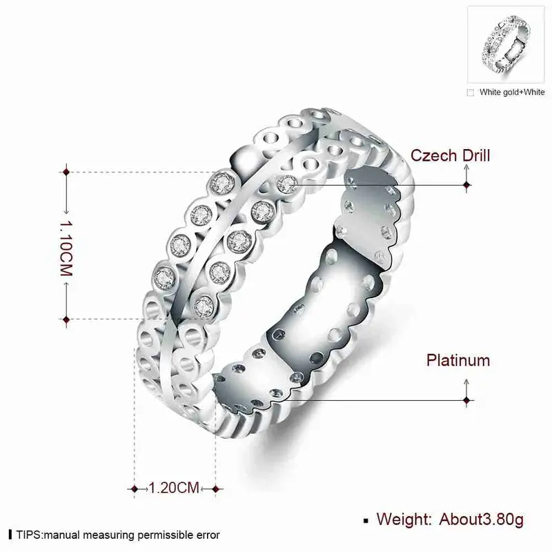 18K Gold Plated Wedding Ring Cellular Inlaid Crystal Anel Masculino 3