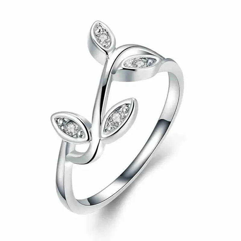 18K Gold Plated Wedding Ring Leaves Sprout Ring Men Sport 1
