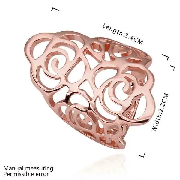 18K Gold Plated Wedding Ring Pink Piercedfingernail Anel Feminino Bone 531 2