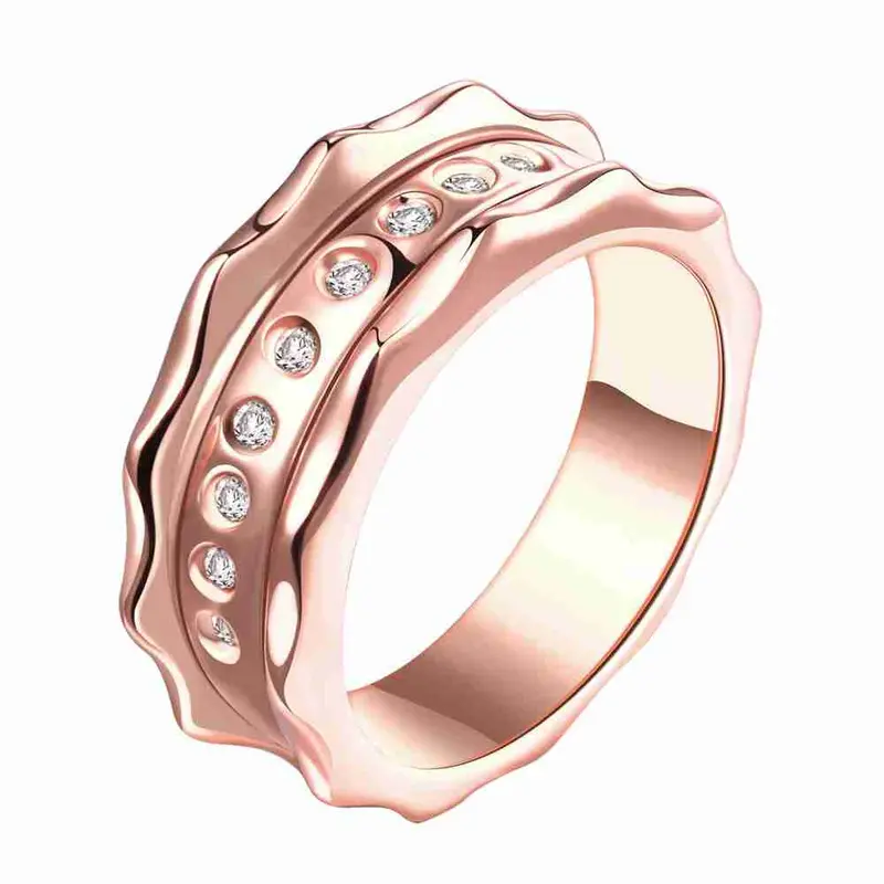 18K Gold Plated Wedding Rings Arch Bridge Anillos Bear Bijouterie 1