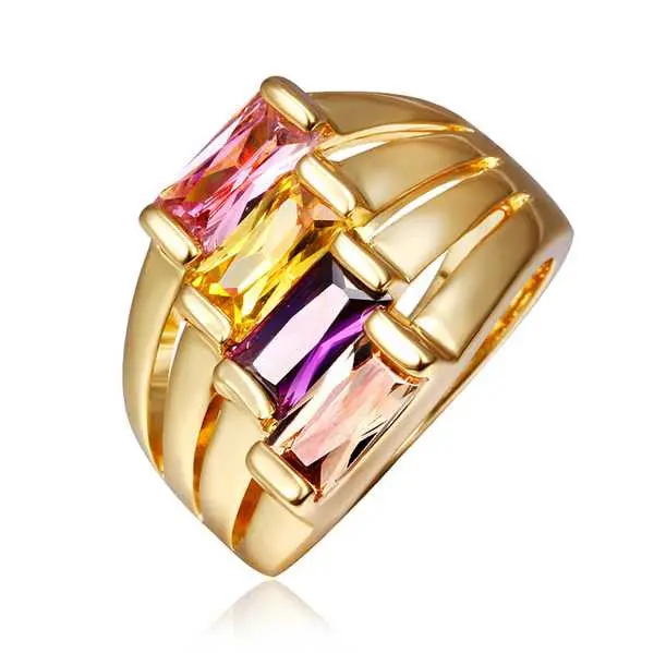 18K Gold Plated Wedding Rings Violetta Yellow S Opal Jewerly Accessories151 1