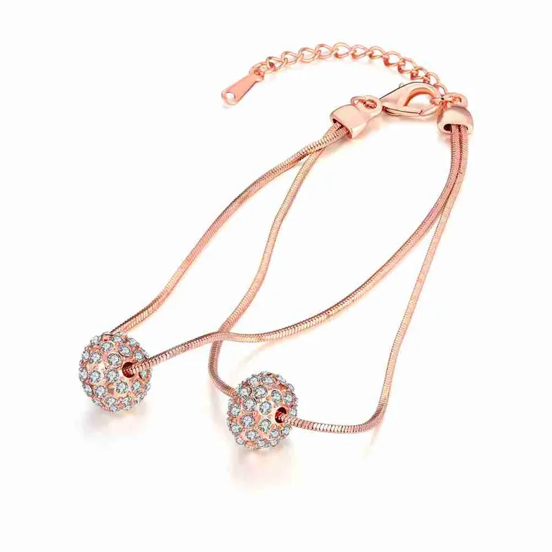 18K Gold Plating Bracelets & Bangles Two Simulated Pearl Ball Pulseira Masculina Men Jewelry 1
