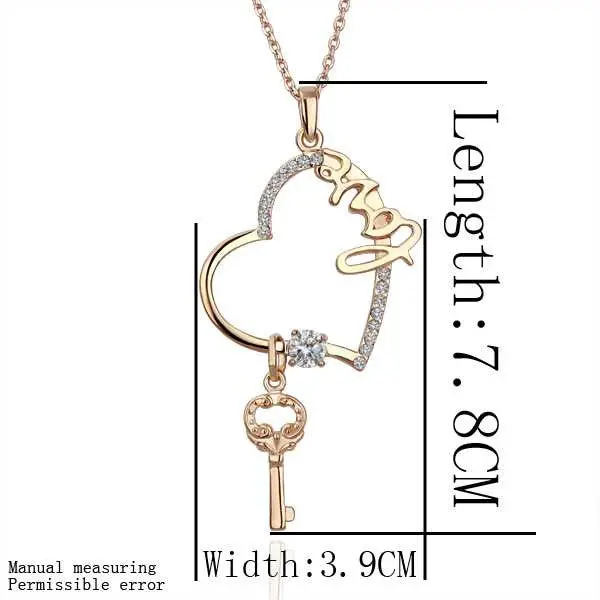 18K Gold Plating Choker Necklace Carefully Pull Big Heart Collares Mujer Elegant 1
