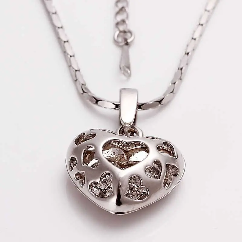 18K Gold Plating Choker Necklace Crystal In Heart Big Necklace Margarida 2