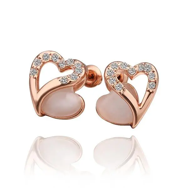 18K Gold Plating Earing Double Core Stud Ear Cuff Bijoux Women  44 1