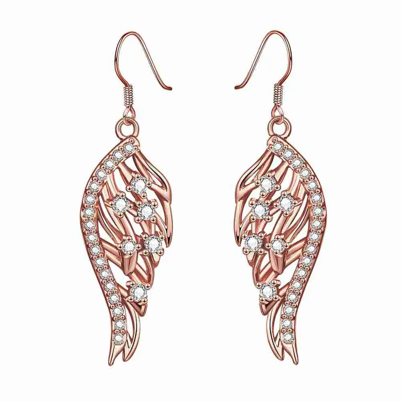 18K Gold Plating Earings Peacock Tail Drop Pendientes Men Jewelry 2