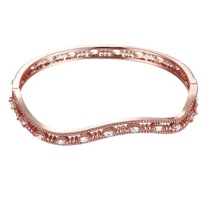 18K Gold Plating Friendship Bangle A Flat Line Women Bracelet Accessories Hbz 12 2