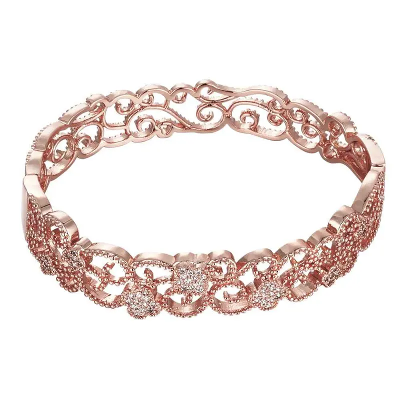 18K Gold Plating Friendship Bangle A Flat Line Women Bracelet Accessories Hbz 12 4